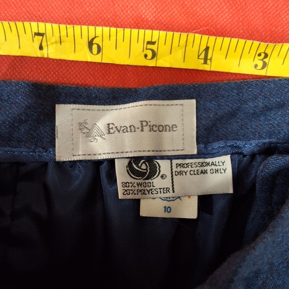 Evan Picone Blue Midi A-Line Skirt - Picture 3 of 14